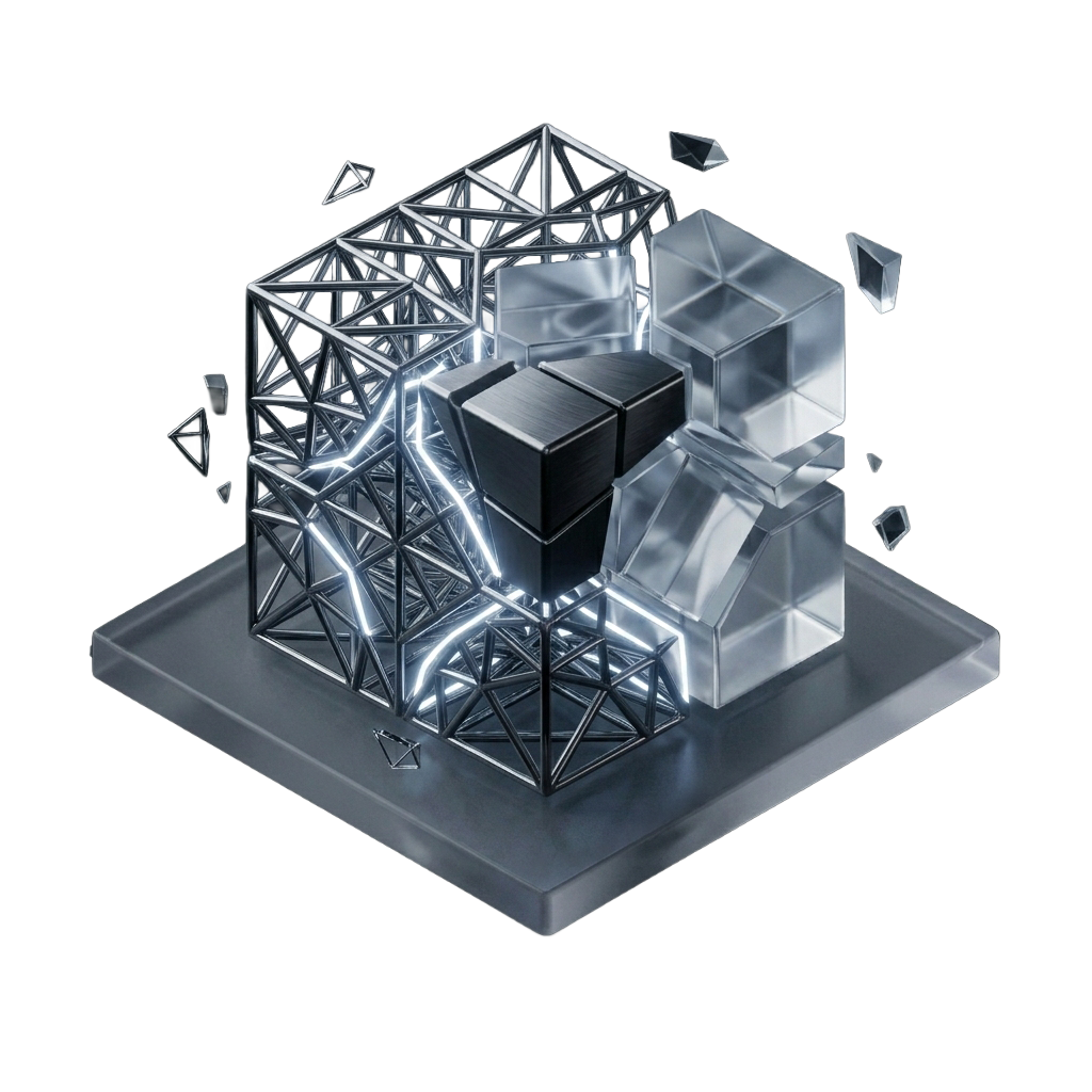 3D 영상 제작 프로세스 3단계 CGI 제작 및 3D 애니메이션 연출 아이콘
