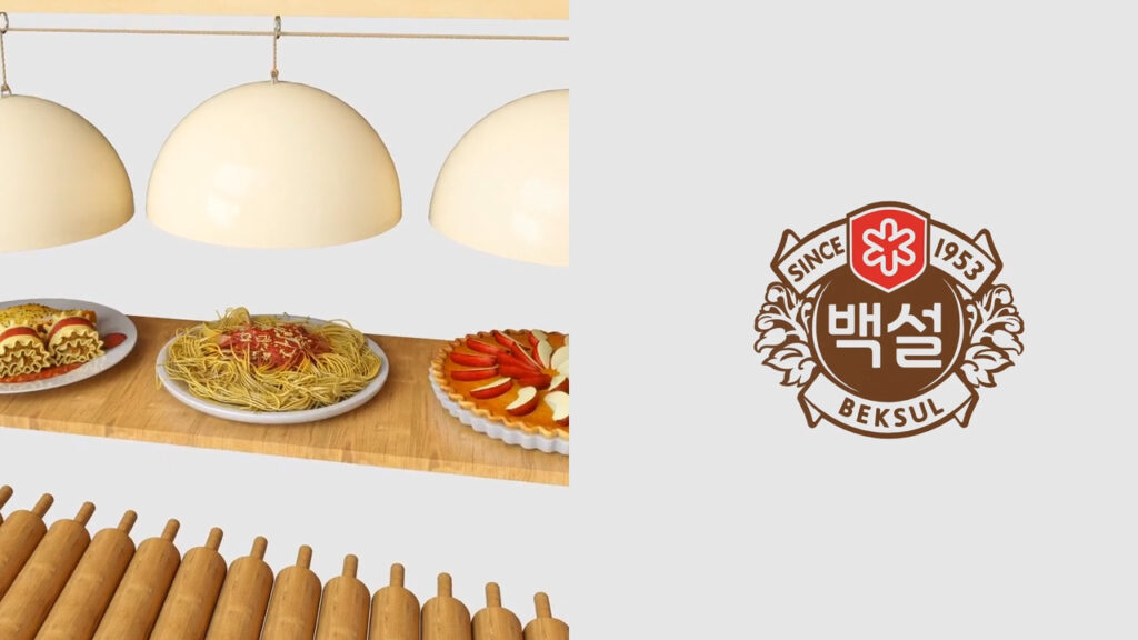 CJ올리브마켓 실감형 콘텐츠 조리 메커니즘 3D 파티클 시뮬레이션 스타일프레임 - 메이지 비주얼웍스