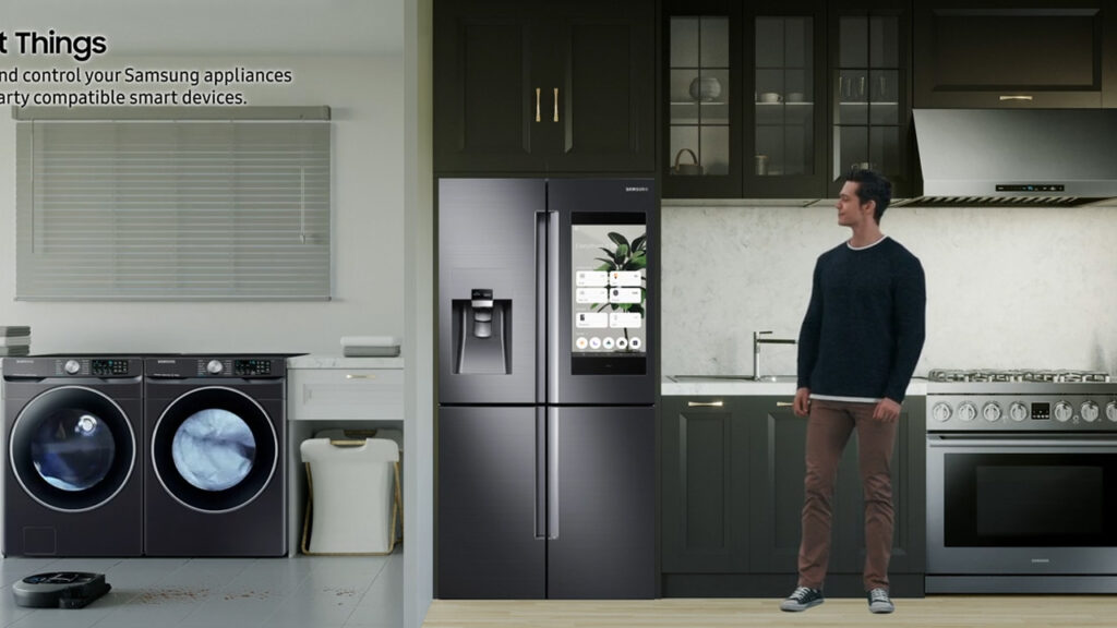 KBIS 삼성 냉장고 구체 얼음 및 액체 굴절 시뮬레이션 전시 미디어아트 3D영상 제작 스타일프레임 - 메이지 비주얼웍스