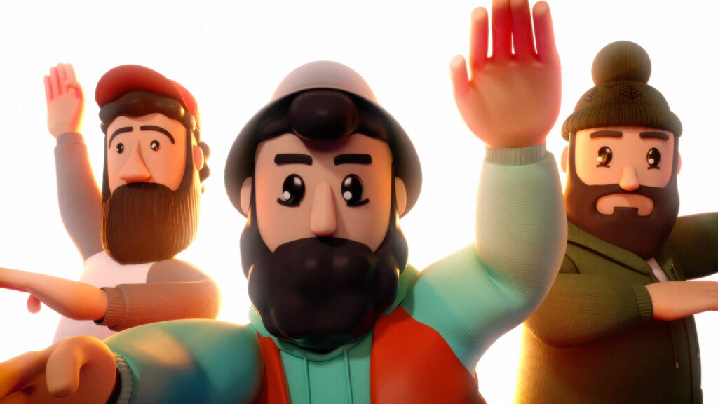 FIRSTEP 브랜드 캐릭터 제작에서 2D 일러스트를 3D 캐릭터로 구현한 Full 3D CGI 장면