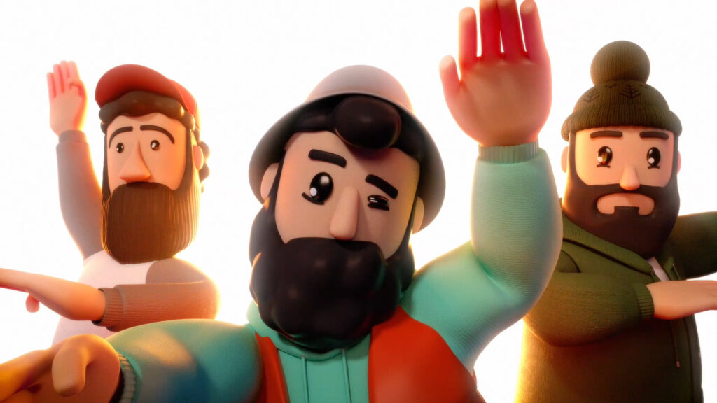 FIRSTEP 브랜드 캐릭터 제작 프로젝트에서 기존 2D 일러스트를 3D 캐릭터로 구현한 Full 3D CGI 장면