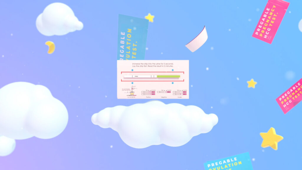 SmileReader 배란 테스트기 제품 정보를 표현한 3D 제품 홍보영상