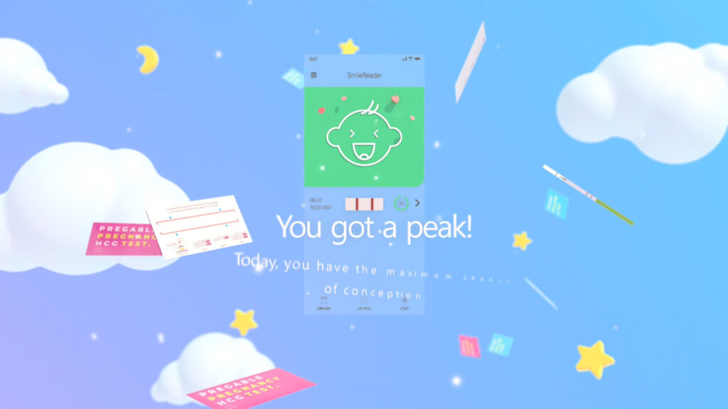 배란 시점 정보를 3D그래픽으로 표현한 SmileReader 의료기기 영상