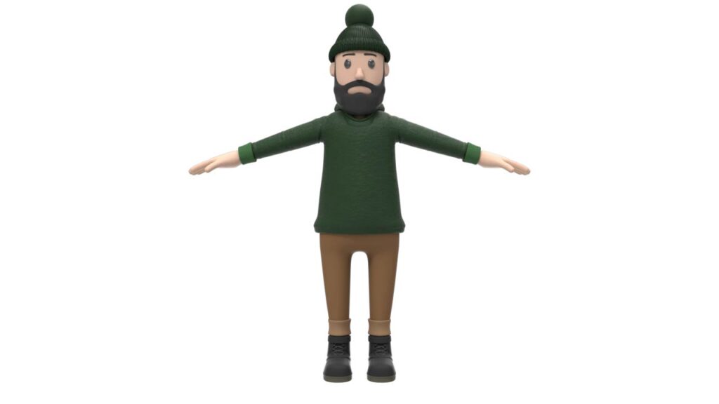 비니 캐릭터의 3D 전신 모델링 결과