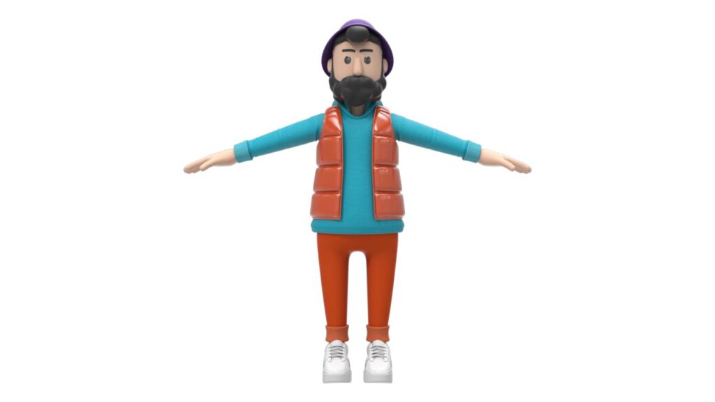 2D 원화를 기반으로 제작한 3D 캐릭터 전신 모델링