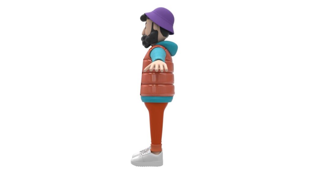 2D 원화를 입체화한 3D 캐릭터 측면 모델링