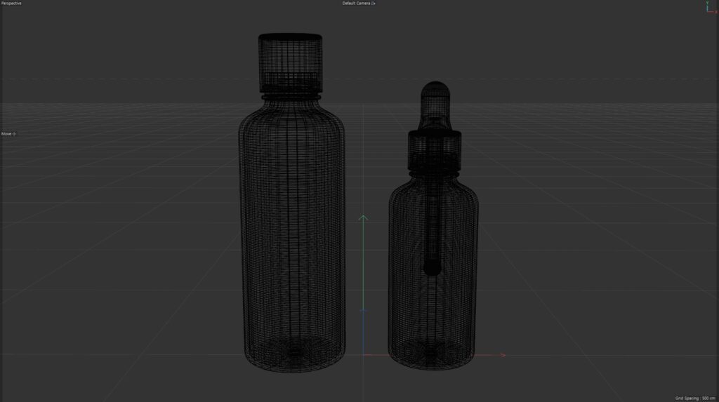 화장품 두 제품의 AI 광고용 3D 모델링